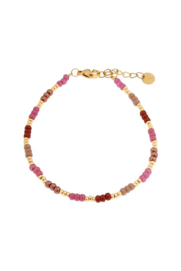 label kiki Raspberry rainbow bracelet gold