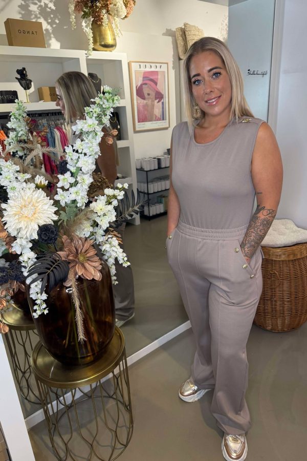 Melissa Oosterwolde Top Dion Taupe
