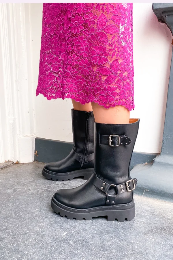 DWRS Label Bikerboots - CREEK leer | Black